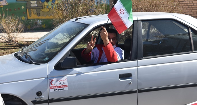 راهپیمایی خودرویی ۲۲ بهمن در بهاباد برگزار شد